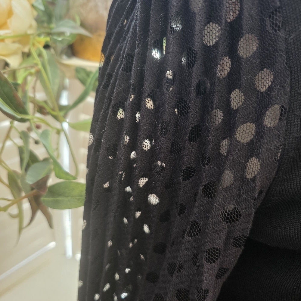 Akris Punto Black Knit Virgin Wool Top Med 1449 - Picture 2 of 7